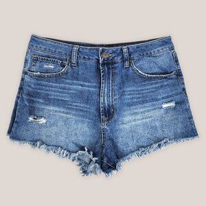 SINCERELY JULES Distressed Cut Off Jean Denim Blue Shorts in 11/30 High Waisted